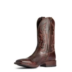 Ariat Men's Slim Zip Ultra Hand Stained Red & Brown Boots 10038359 11 Ariat Men's Slim Zip Ultra Hand Stained Red & Brown Boots 10038359 -Western Cowboy Equipment 10038359 medial