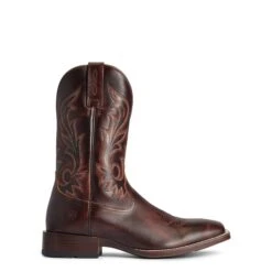 Ariat Men's Slim Zip Ultra Hand Stained Red & Brown Boots 10038359 12 Ariat Men's Slim Zip Ultra Hand Stained Red & Brown Boots 10038359 -Western Cowboy Equipment 10038359 side2