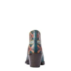 Ariat Ladies Pendleton Dixon Aged Turquoise Snip Toe Booties 10038474 -Western Cowboy Equipment 10038474 heel