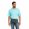 Ariat® Men's TEK Short Sleeve Blue Radiance Polo Shirt 10040651 -Western Cowboy Equipment 10040651A