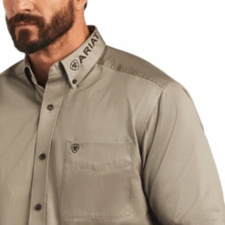 Ariat® Men's Brindle Brown Clasic Fit Logo Button Down Shirt 10040700 -Western Cowboy Equipment 10040700b 831c0ee1 5523 4365 910c 8b42c7e51b39