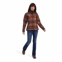 Ariat® Ladies R.E.A.L.™ Aztec Printed Brown Jacket 10041582 -Western Cowboy Equipment 10041582a