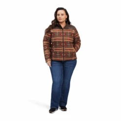 Ariat® Ladies R.E.A.L.™ Aztec Printed Brown Jacket 10041582 -Western Cowboy Equipment 10041582b