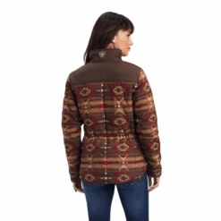 Ariat® Ladies R.E.A.L.™ Aztec Printed Brown Jacket 10041582 -Western Cowboy Equipment 10041582c