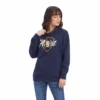Ariat® Ladies R.E.A.L Shield Logo Navy Pullover Hoodie 10041679 -Western Cowboy Equipment 10041679a