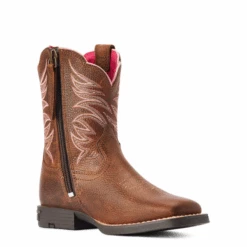 Ariat® Girl's Firecatcher Pink And Rowdy Brown Western Boots 10042415 -Western Cowboy Equipment 10042415b