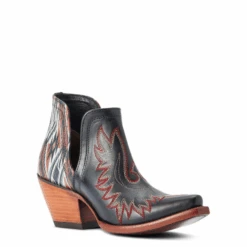 Ariat® Ladies Dixon Chimayo New Mexico Roja Black Booties 10042580 -Western Cowboy Equipment 10042580a