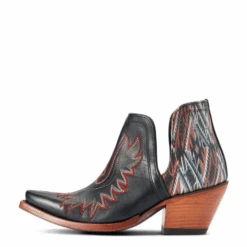 Ariat® Ladies Dixon Chimayo New Mexico Roja Black Booties 10042580 -Western Cowboy Equipment 10042580d