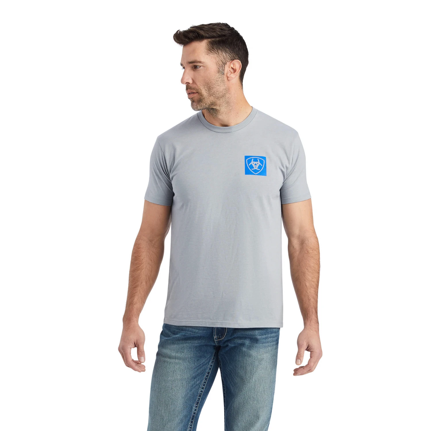 Ariat® Men's Linear Octane Stone Heather Graphic T-shirt 10042761 4 Ariat® Men's Linear Octane Stone Heather Graphic T-shirt 10042761 - Image 2