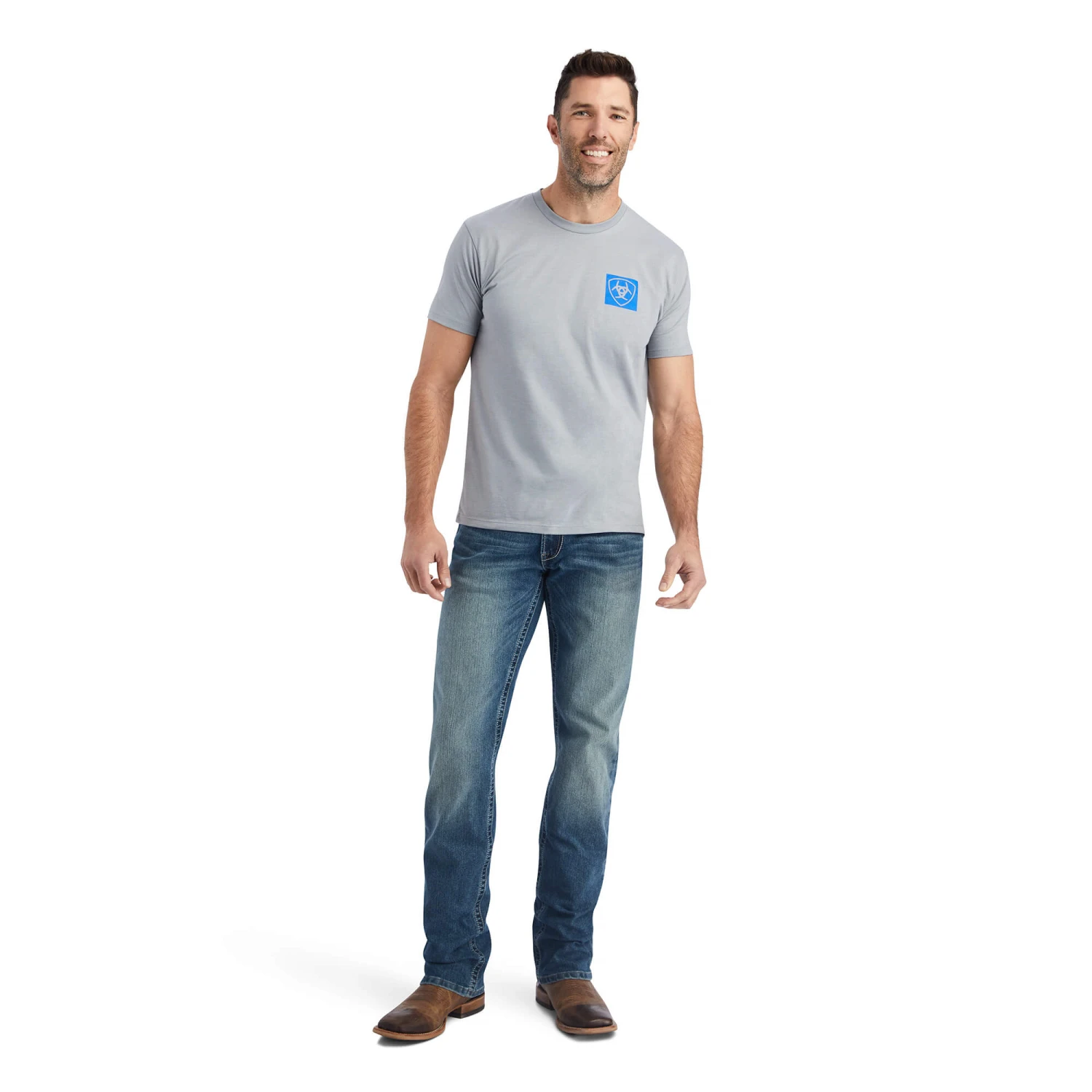 Ariat® Men's Linear Octane Stone Heather Graphic T-shirt 10042761 6 Ariat® Men's Linear Octane Stone Heather Graphic T-shirt 10042761 - Image 4