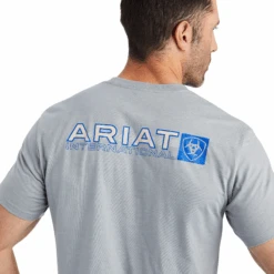 Ariat® Men's Linear Octane Stone Heather Graphic T-shirt 10042761 8 Ariat® Men's Linear Octane Stone Heather Graphic T-shirt 10042761 -Western Cowboy Equipment 10042761d