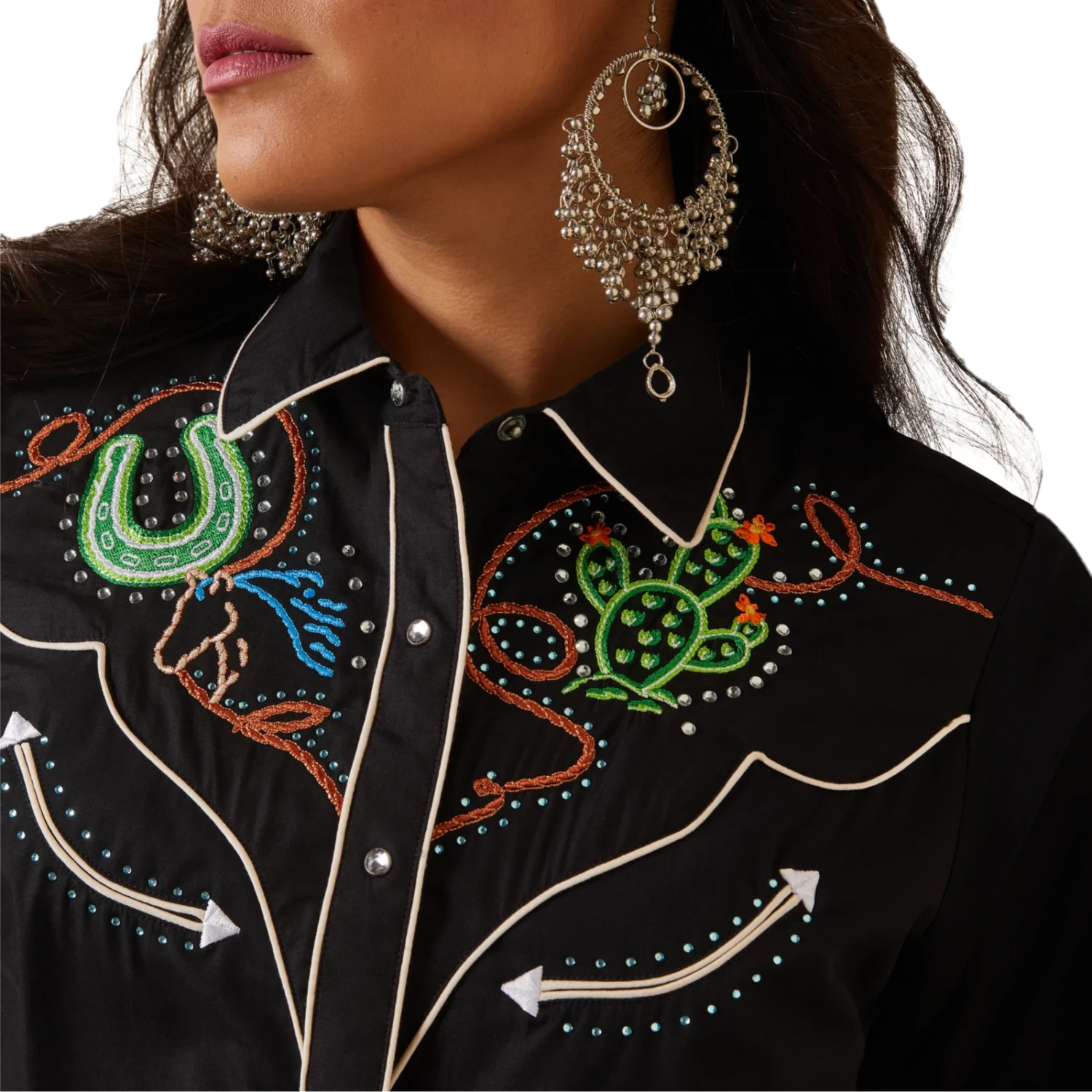 Ariat® Ladies Wynette Jeweled Black Button Down Shirt 10043689 6 Ariat® Ladies Wynette Jeweled Black Button Down Shirt 10043689 - Image 4