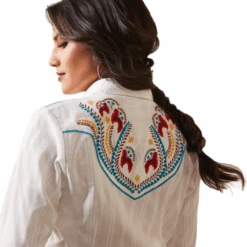 Ariat® Ladies Martina White Snap Button Down Shirt 10043690 -Western Cowboy Equipment 10043690d