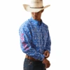 Ariat® Men's Team Steven Fitted Blue Floral Button Down Shirt 10043798 -Western Cowboy Equipment 10043798a