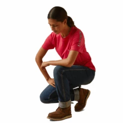 Ariat® Ladies Rebar Heat Fighter Teaberry Pink T-Shirt 10043844 -Western Cowboy Equipment 10043844c