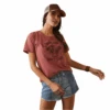 Ariat® Ladies " Farm Hair Don't Care" Graphic Red Clay T-Shirt 10044613 -Western Cowboy Equipment 10044613a