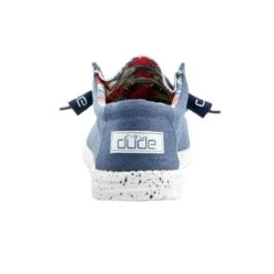 Hey Dude Men's Wally Stretch Blue Shoes 110382600 10 Hey Dude Men's Wally Stretch Blue Shoes 110382600 -Western Cowboy Equipment 110382600 WALLY STRETCH BLUE 05