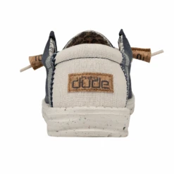 Hey Dude Men's Wally Linen Natural Navy Shoes 110792568 -Western Cowboy Equipment 110792568 2