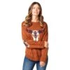 Wrangler® Ladies Retro Americana Longhorn Brown Sweater 112322103 -Western Cowboy Equipment 112322103 BF01 SWFF PRD
