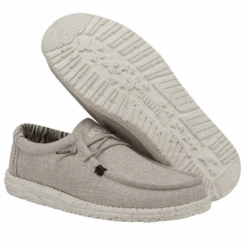 Hey Dude® Men's Wally Eco Linen Beige Slip On Shoes 112470521 -Western Cowboy Equipment 112470521