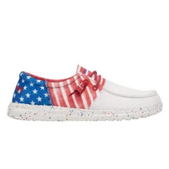 Hey Dude® Ladies Wendy Sox Tri America Slip On Shoes 122342143 9 Hey Dude® Ladies Wendy Sox Tri America Slip On Shoes 122342143 -Western Cowboy Equipment 122342143 WENDY SOX TRI AMERICANA LEFT 1321