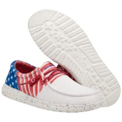 Hey Dude® Ladies Wendy Sox Tri America Slip On Shoes 122342143 10 Hey Dude® Ladies Wendy Sox Tri America Slip On Shoes 122342143 -Western Cowboy Equipment 122342143 WENDY SOX TRI AMERICANA LEFT 3321