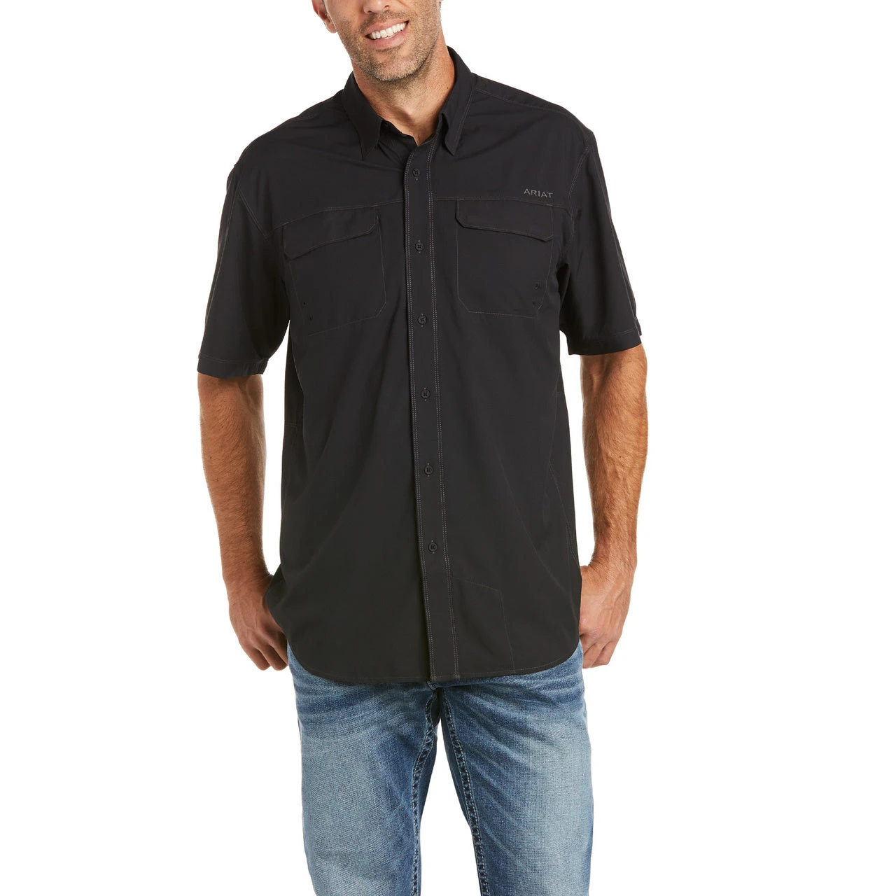 Ariat Men's VentTEK™ Outbound Black Short Sleeve Shirt 10035388 3 Ariat Men's VentTEK™ Outbound Black Short Sleeve Shirt 10035388