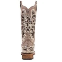 Corral Boots Corral Ladies Brown/Black Wing & Cross Sequence Square Toe Boots A1197 -Western Cowboy Equipment 12 8c1ab184 6475 4f34 9ce2 8633e33d2f57