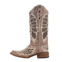 Corral Boots Corral Ladies Brown/Black Wing & Cross Sequence Square Toe Boots A1197 -Western Cowboy Equipment 12 ea680f42 4ddd 4ca9 bbc7 6b546628d3c5
