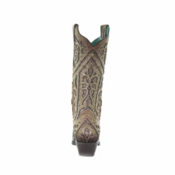 Corral Boots Corral Ladies Straw Brown Studded Boot W/ Bronze & Black Laser Inlay E1620 11 Corral Boots Corral Ladies Straw Brown Studded Boot W/ Bronze & Black Laser Inlay E1620 -Western Cowboy Equipment 1620d