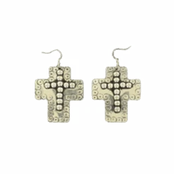 Blazin Roxx® Ladies Western Embossed Cross Silver Earrings 29049