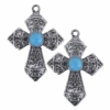 Blazin Roxx® Crystal & Turquoise Stone Cross Earrings 29553 -Western Cowboy Equipment 29553 5808b4d2 94d4 4ca5 a579 7cf345738334