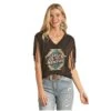 Rock & Roll Cowgirl® Ladies Lets Rodeo Black Tank Top Shirt T49T3041 -Western Cowboy Equipment 49T3041 A