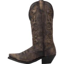 Laredo Ladies Access Black/Tan Goat Wide Calf Western Boot 51079 -Western Cowboy Equipment 51079 4