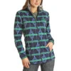Powder River Outfitters Ladies Full Zip Aztec Fleece Jacket 52-1039-41 -Western Cowboy Equipment 52 1039 v