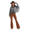 Rock & Roll Cowgirl Ladies Suede Fringe Light Wash Denim Jacket 52-1708 2 Rock & Roll Cowgirl Ladies Suede Fringe Light Wash Denim Jacket 52-1708 -Western Cowboy Equipment 52 1708