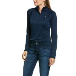 Ariat® Ladies Sunstopper 2.0 Navy 1/4-Zip Pullover Baselayer 10030464
