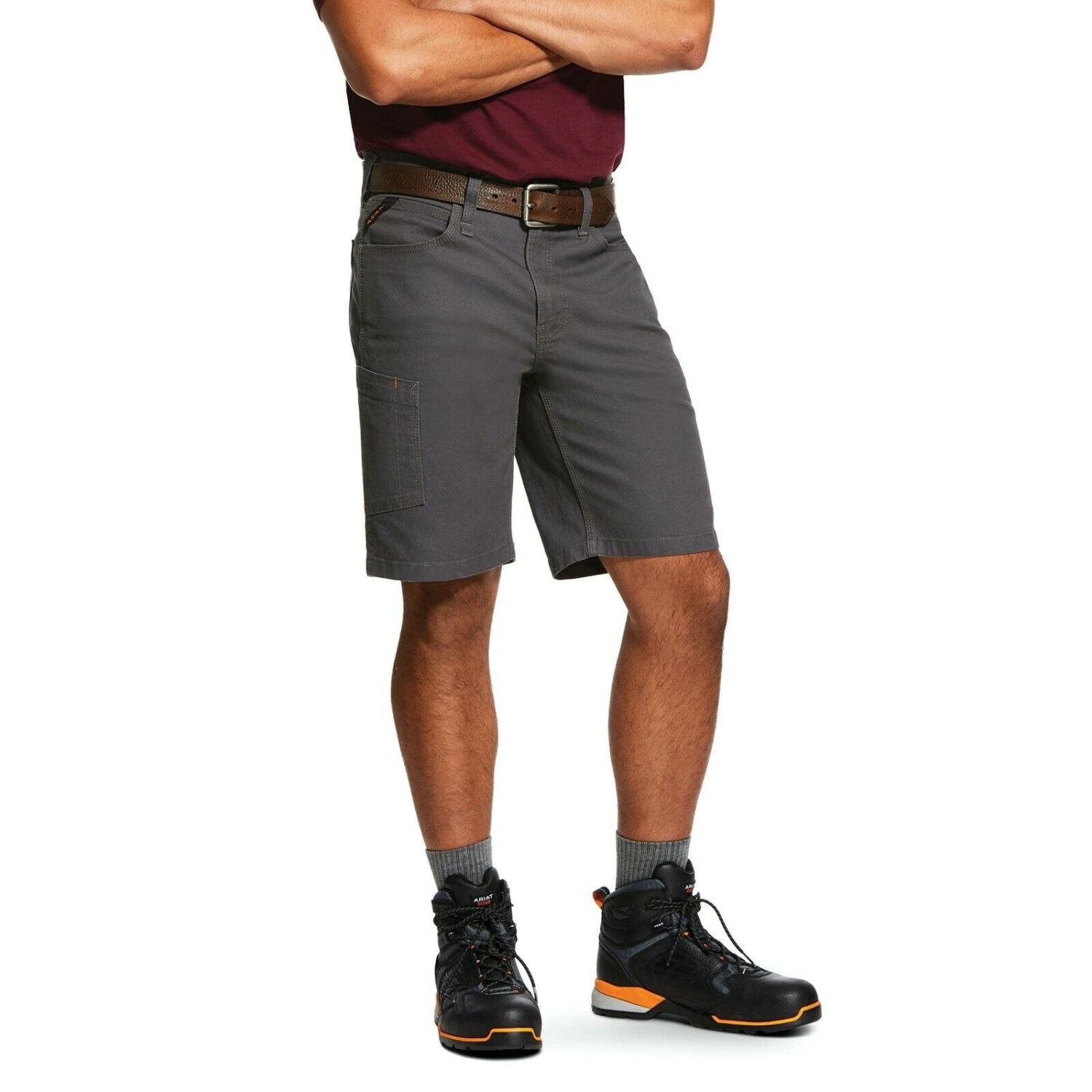 Ariat® Men's Rebar™ Grey Made Tough DuraStretch Work Shorts 10030271 3 Ariat® Men's Rebar™ Grey Made Tough DuraStretch Work Shorts 10030271