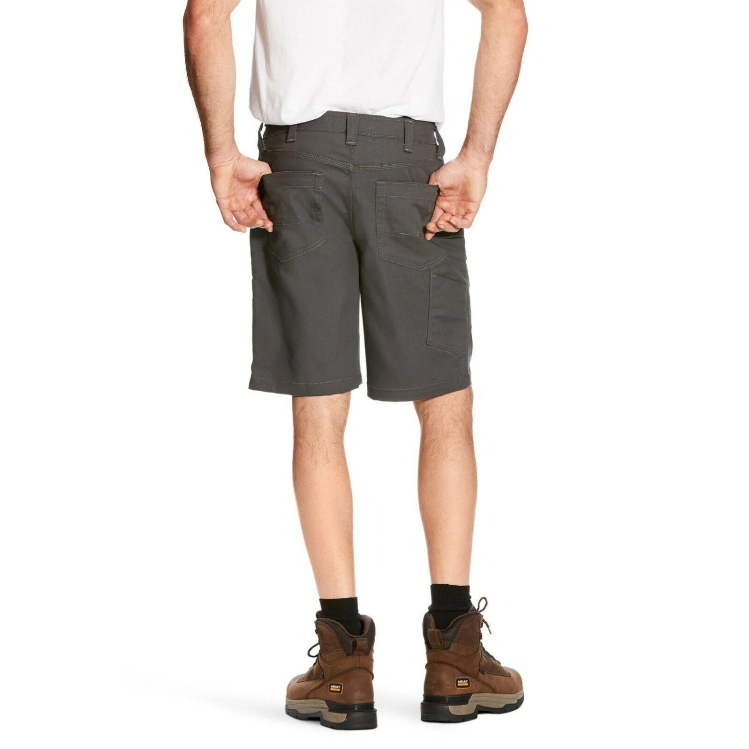 Ariat® Men's Rebar Stretch Grey Utility Shorts 10025989 4 Ariat® Men's Rebar Stretch Grey Utility Shorts 10025989 - Image 2
