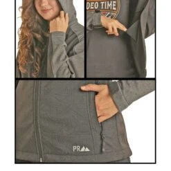 Powder River Outfitters Ladies Grey Softshell Jacket 52-6672-03 -Western Cowboy Equipment 57 7b770b64 a0d5 45e0 8335 079d224f50bf