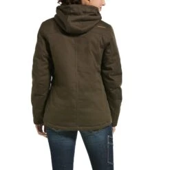 Ariat® Ladies Rebar™ DuraCanvas Insulated Brown Hooded Jacket 10032918 -Western Cowboy Equipment 57 96098a83 da15 4cb2 97d2 11a4d80b8e75