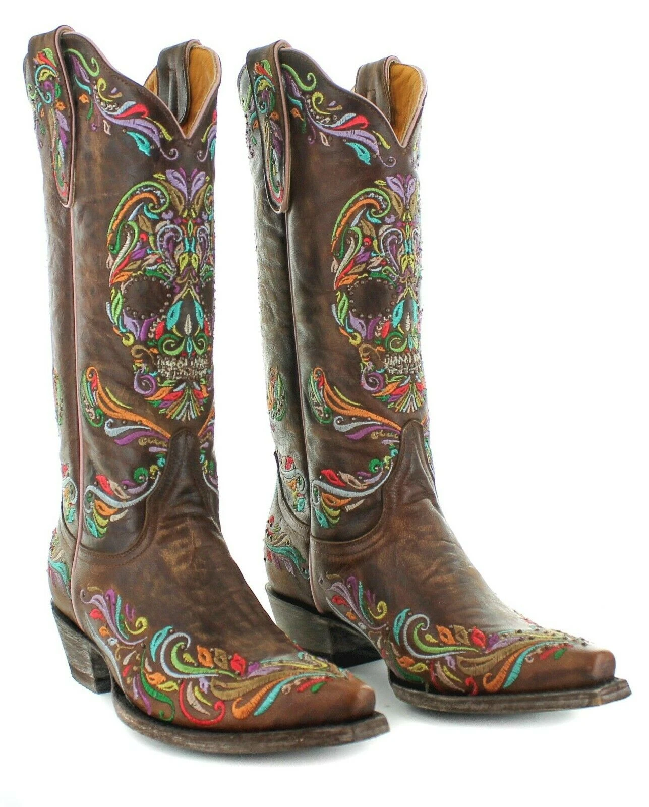 Old Gringo Ladies Dulce Calavera Brass Brown Sugar Skull Boots L3191-2 6 Old Gringo Ladies Dulce Calavera Brass Brown Sugar Skull Boots L3191-2 - Image 4