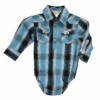 Cowboy Hardware® Infant Hombre Steel Plaid Snap Romper 725467R-045 -Western Cowboy Equipment 725467R 045