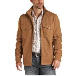Powder River Outfitters Men's Solid Wool Camel Coat Jacket 92-1012-25 -Western Cowboy Equipment 92 1012 A
