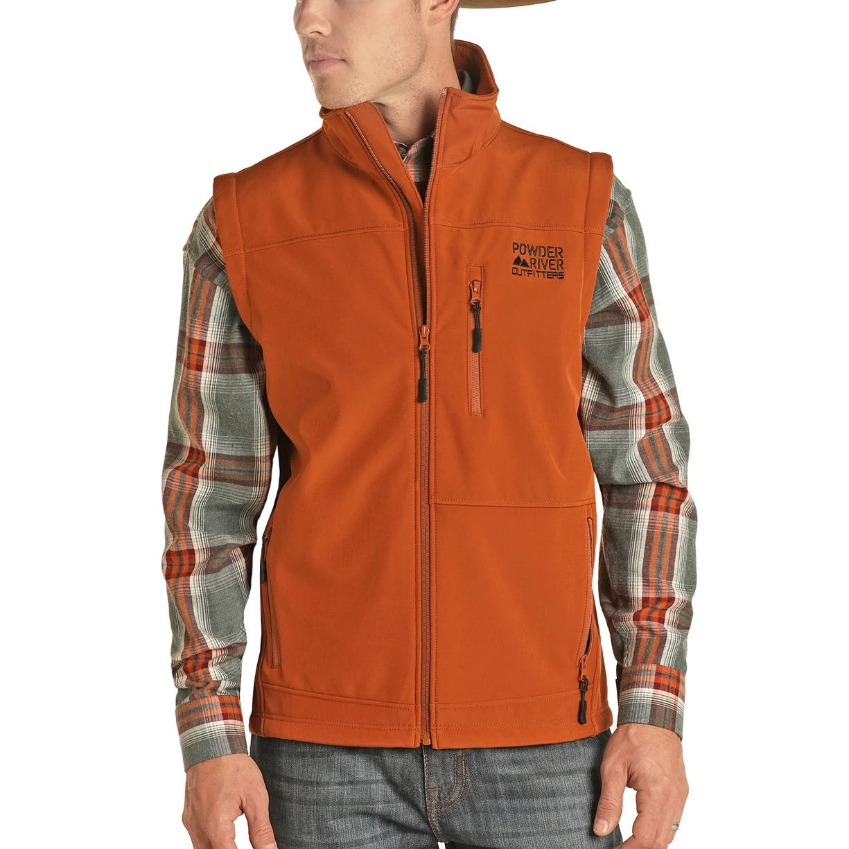 Powder River Outfitters Men's Softshell Rust Vest 98-9652-90 3 Powder River Outfitters Men's Softshell Rust Vest 98-9652-90