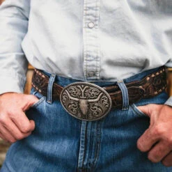Montana Silversmiths Strength Of The Yellowstone Attitude Belt Buckle A960YEL -Western Cowboy Equipment A960YEL mod