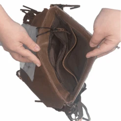 American Darling® Braided Cowhide Fringe Brown Leather Bag ADBGM298B 7 American Darling® Braided Cowhide Fringe Brown Leather Bag ADBGM298B -Western Cowboy Equipment ADBGM298Bc