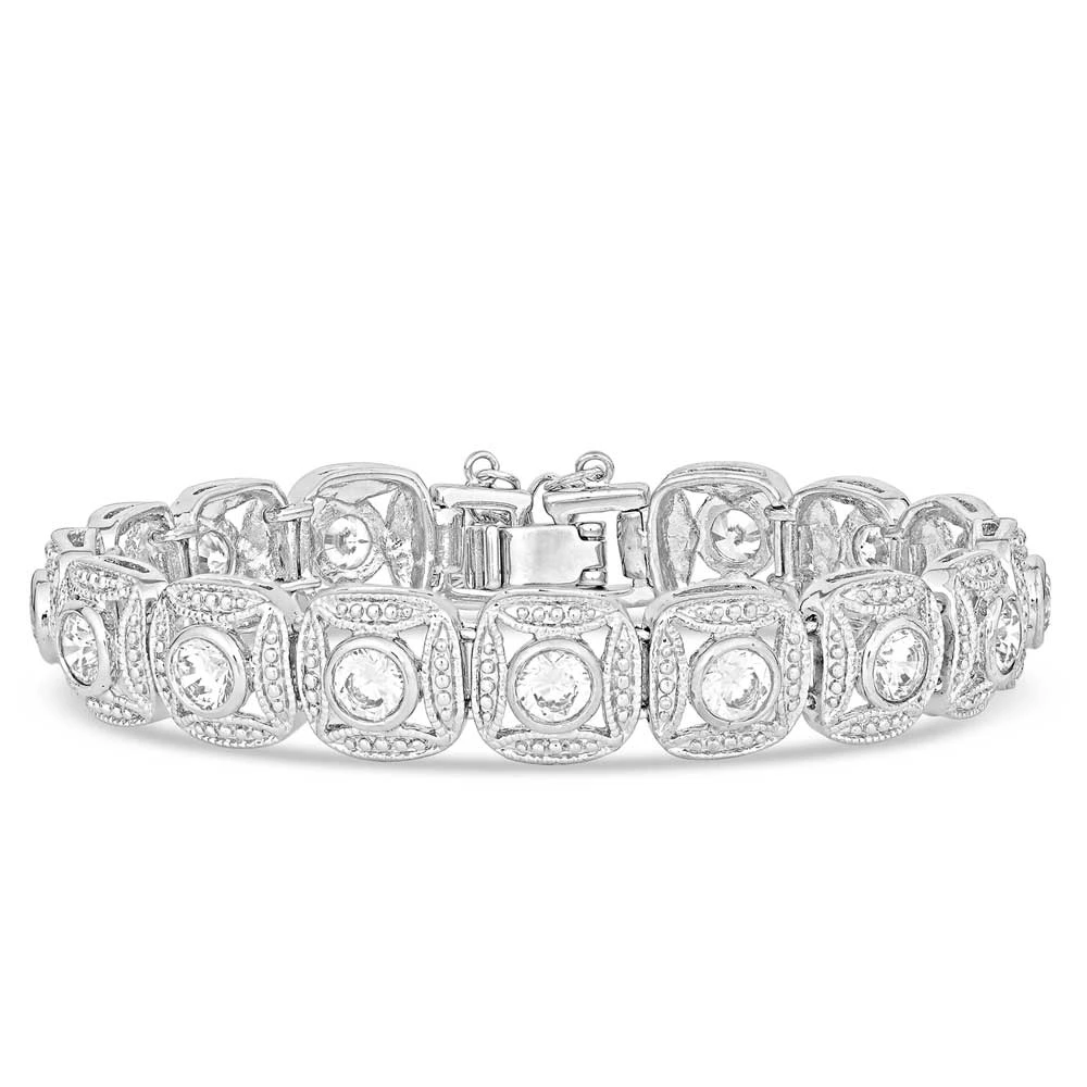 Montana Silversmiths Ladies Shiny Button Silver Bracelet BC61503CZ 3 Montana Silversmiths Ladies Shiny Button Silver Bracelet BC61503CZ