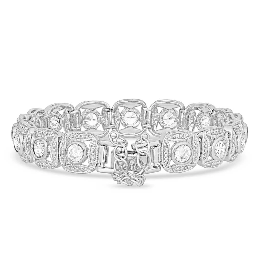 Montana Silversmiths Ladies Shiny Button Silver Bracelet BC61503CZ 4 Montana Silversmiths Ladies Shiny Button Silver Bracelet BC61503CZ - Image 2