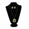 M&F® Ladies Wood Blooming Cactus Gold Jewelry Set D4500103 -Western Cowboy Equipment D4500103a